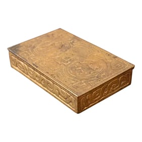 Tiffany Studios New York Art Deco Zodiac Bronze Doré Box