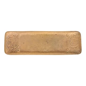 Tiffany Studios New York Zodiac Bronze Doré Pen Tray