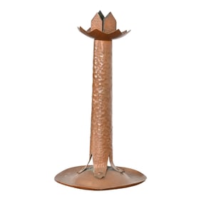 Antique Stickley Style Arts & Crafts Hammered Copper Candlestick, Circa 1900