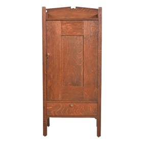 Stickley Brothers Style Antique Mission Oak Arts & Crafts Music Cabinet or Bar Cabinet, Circa 1900