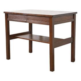 Early Gustav Stickley Mission Oak Arts & Crafts Writing Desk or Library Table, Circa 1900