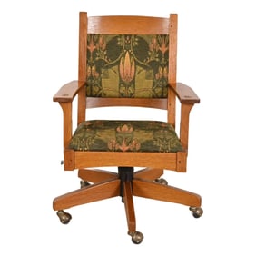 Stickley Mission Oak Arts & Crafts Executive Swivel Desk Chair