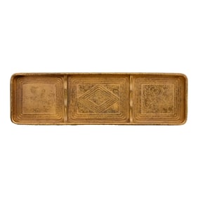 Tiffany Studios New York Graduate Pattern Bronze Doré Pen Tray