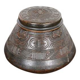 Tiffany Studios New York American Indian Patinated Bronze Inkwell