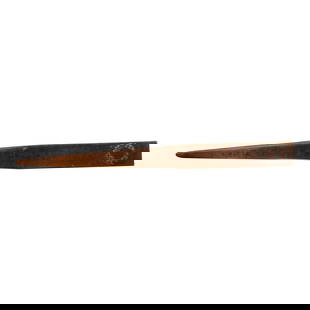 Heintz Arts & Crafts Sterling Silver on Bronze Letter Opener: A gorgeous antique Arts & Crafts or Art Deco period sterling silver on bronze letter opener By Heintz Art Metal Shop USA, Early 20th Century Measures: 9"W x 0.83"D x 0.13"H Good original vintage condi