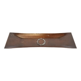 Heintz Arts & Crafts Sterling Silver on Bronze Pen Tray