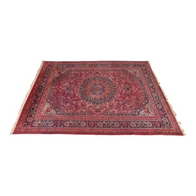 Vintage Hand-Knotted Persian Moud Room Size Wool Rug