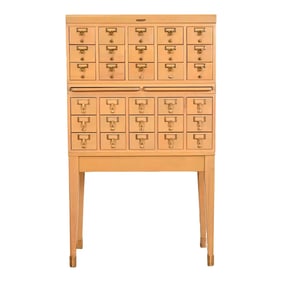 Mid-Century Modern 30-Drawer Library Card Catalog by Remington Rand