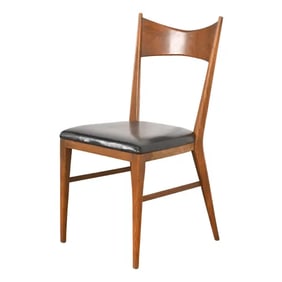 Paul McCobb for Calvin Furniture Mid-Century Modern Sculpted Walnut Dining Chair or Side Chair