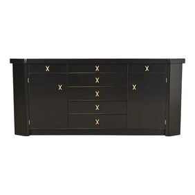 Paul Frankl for Johnson Furniture Black Lacquered Mahogany Sideboard or Bar Cabinet