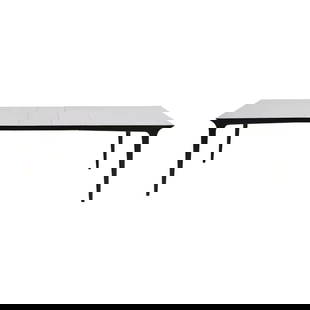 John Van Koert for Drexel Mid-Century Modern Black Lacquered Extension Dining Table: An exceptional Mid-Century Modern black lacquered walnut extension dining table By John Van Koert for Drexel, "Profile" Collection USA, 1958 Measures: 62"W x 40"D x 29.5"H. Extends up to 98"W with thr