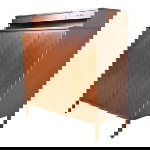 Paul McCobb Irwin Collection Walnut Gentleman's Chest, Newly Refinished: An exceptional Mid-Century Modern gentleman's chest of drawers By Paul McCobb for Directional and produced by Calvin Furniture, "Irwin Collection" USA, 1950s Gorgeous book-matched walnut, with flip-up