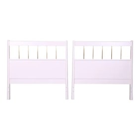 Paul McCobb Planner Group White Lacquer and Brass Twin Headboards, Newly Refinished