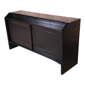 Harold Schwartz for Romweber Ebonized Bar Cabinet, Newly Refinished