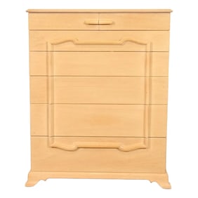 Grosfeld House Mid-Century Hollywood Regency Bleached Mahogany Highboy Dresser, Circa 1940s