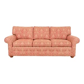 Ethan Allen Contemporary Paisley Upholstered Sofa