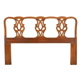 Henredon Chippendale Carved Mahogany Queen Size Headboard