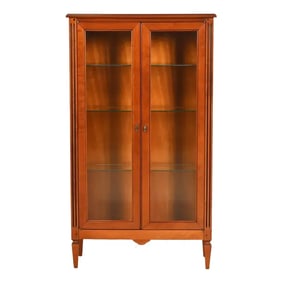 Grange French Regency Louis XVI Cherry Wood Bookcase or Display Cabinet