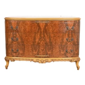 Romweber French Provincial Louis XV Flame Mahogany and Parcel Painted Dresser, Circa 1920s
