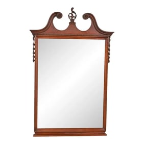 Baker Furniture Style Georgian Carved Mahogany Framed Wall Mirror, Circa 1940s