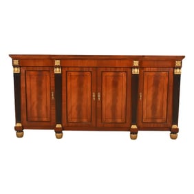 Baker Furniture French Empire Flame Mahogany Sideboard or Bar Cabinet