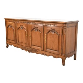 Kindel Furniture French Provincial Louis XV Solid Cherry Wood Sideboard or Bar Cabinet