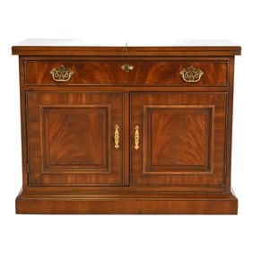 Drexel Heritage Georgian Flame Mahogany Flip Top Server or Bar Cabinet