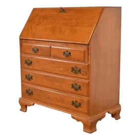 Ethan Allen Early American Solid Maple and Birch Drop Front Secretary Desk