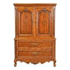 Drexel Heritage French Provincial Louis XV Carved Walnut Gentleman's Chest