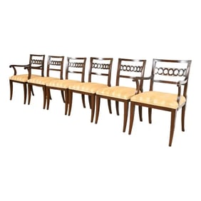 Kindel Furniture Regency Carved Cherry Wood Dining Chairs, Set of Six
