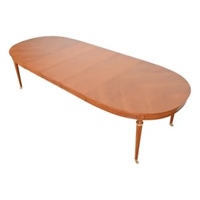 Kindel Furniture French Regency Louis XVI Cherry Wood Extension Dining Table, Newly Refinished