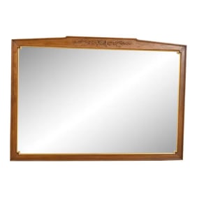 Henredon French Regency Louis XVI Carved Cherry Wood and Gold Gilt Wall Mirror, Circa 1960s