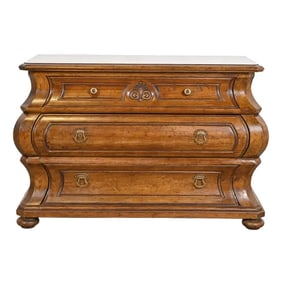 Heritage French Provincial Louis XV Oak Bombay Form Dresser or Chest of Drawers