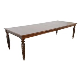 Ethan Allen British Colonial Solid Cherry Wood Extension Dining Table, Newly Refinished