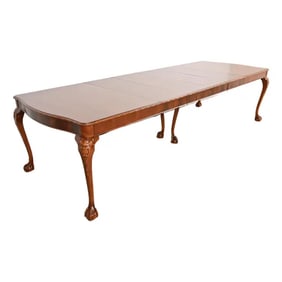 Romweber Chippendale Mahogany Extension Dining Table, Newly Refinished