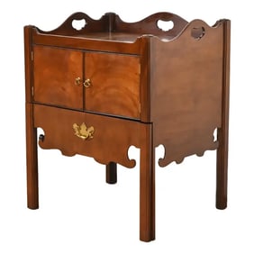 Baker Furniture Georgian Carved Mahogany Nightstand or Occasional Side Table