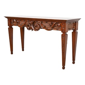 Baker Furniture Italian Provincial Louis XV Carved Walnut Chest of Drawers or Commode