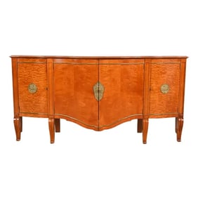 John Widdicomb French Regency Louis XVI Burl Wood and Brass Sideboard Credenza
