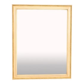 Kindel Furniture French Regency Louis XVI Cream Lacquered Parcel Gilt Wall Mirror, Circa 1960s