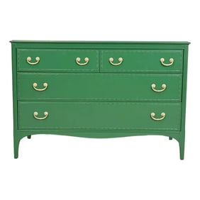 Widdicomb Antique French Regency Louis XVI Green Lacquered Dresser Chest, Newly Refinished
