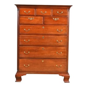 Kindel Furniture Georgian Carved Solid Mahogany Highboy Dresser