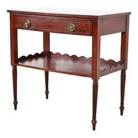 Baker Furniture French Regency Louis XVI Inlaid Mahogany Two-Tier Buffet Server or Tea Table