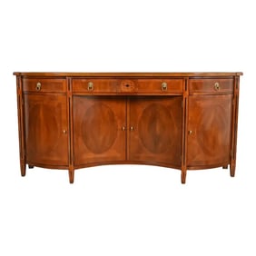 John Widdicomb Regency or Neoclassical Mahogany and Burl Wood Sideboard Credenza or Bar Cabinet