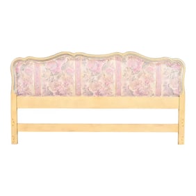 John Widdicomb French Provincial Louis XV Upholstered King Size Headboard, 1950s