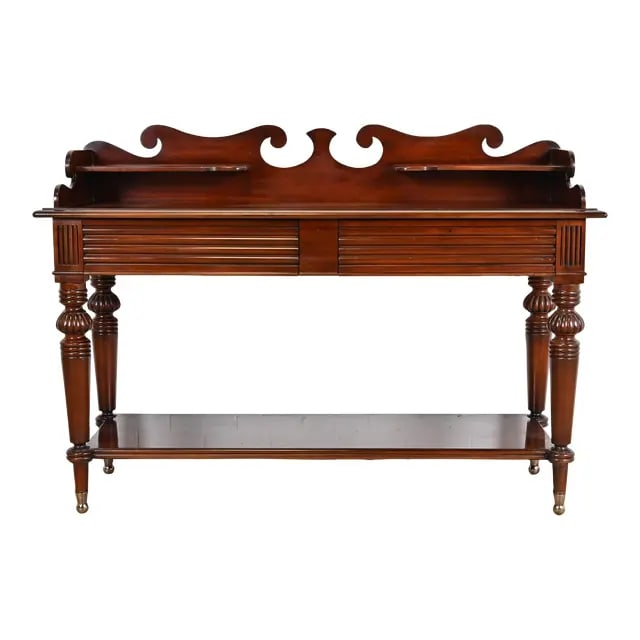 Baker Furniture Victorian Carved Mahogany Sideboard Buffet or Console Table (1 of 12)