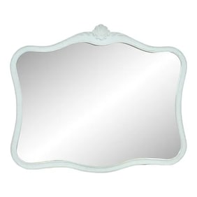 Drexel French Provincial Louis XV Baby Blue Painted Framed Wall Mirror, 1960s