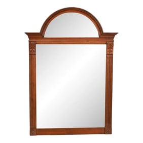 Ethan Allen Victorian Carved Maple Arched Wall Mirror