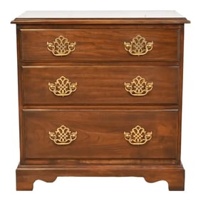 Harden Furniture Georgian Solid Cherry Wood Three-Drawer Bedside Chest