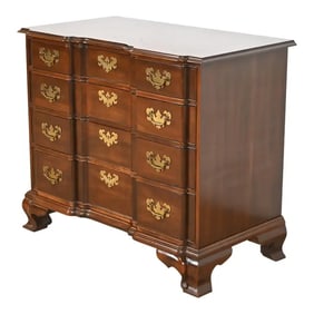 Ethan Allen Georgian Solid Cherry Wood Block Front Chest of Drawers