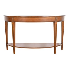 Ethan Allen French Country Maple Demilune Console Table or Sofa Table